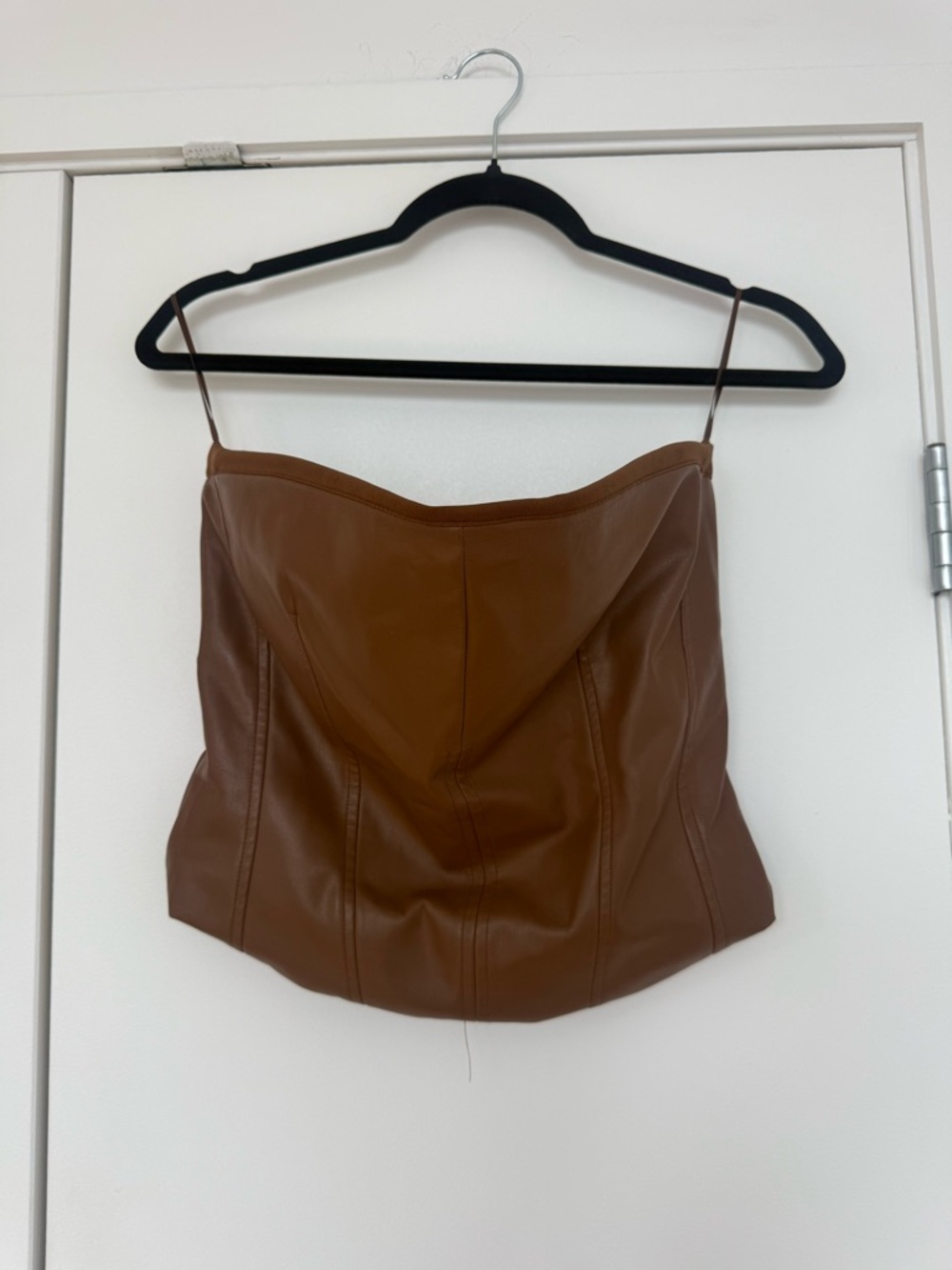 Faux Leather Brown Corset